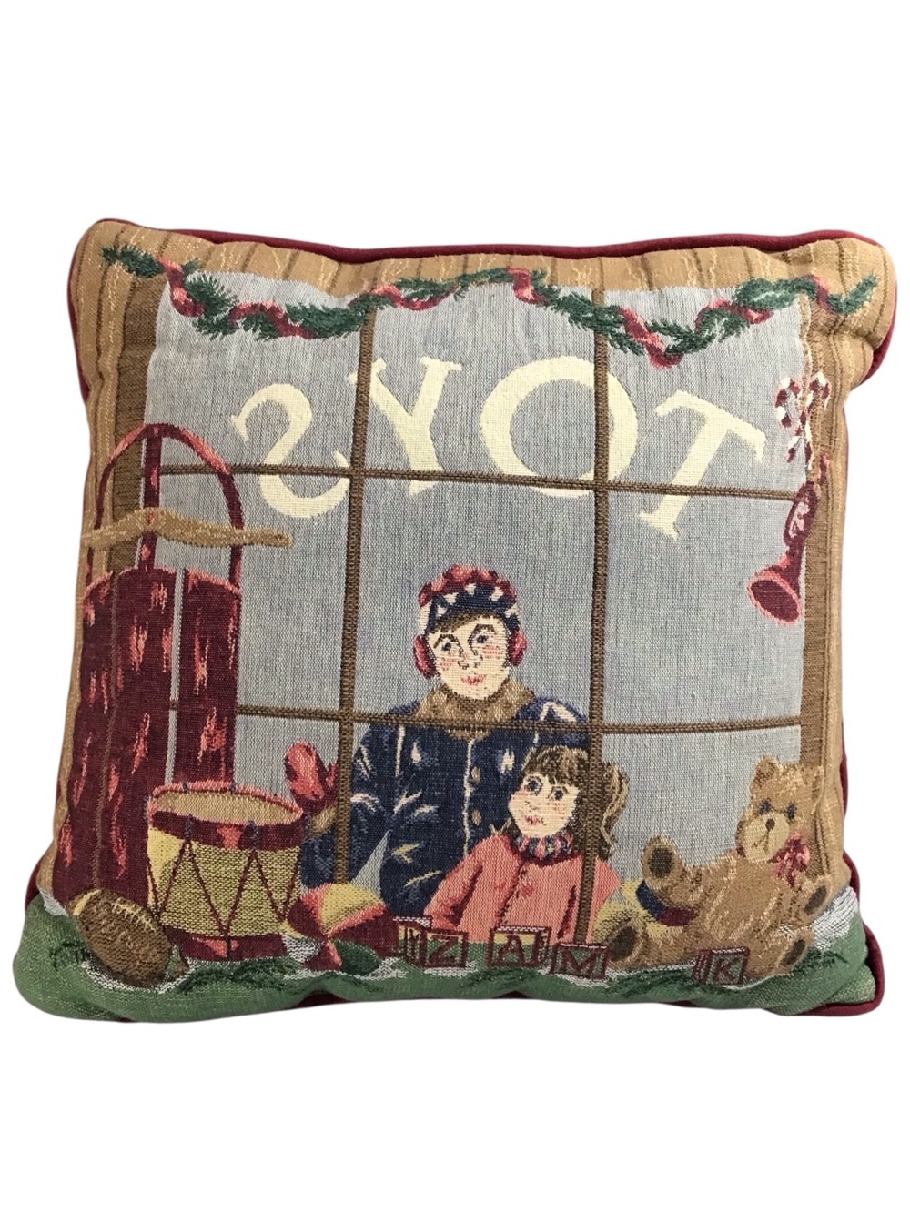 Riverdale Throw Pillow Toys Red Green Cream Christmas Holiday